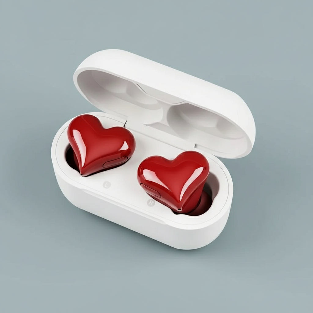 New Wireless Bluetooth Headphones Heart Shaped Earphones Woman Earphone High Quality Heart Earbuds Girl Gift