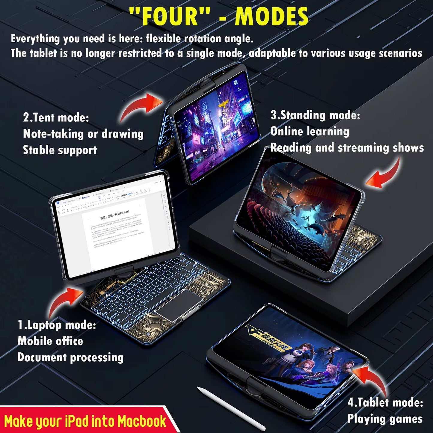 iPad Keyboard Case - NexoraFx