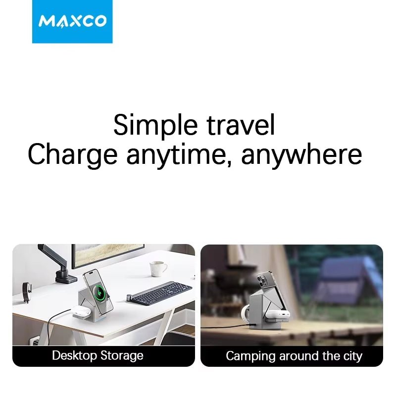 Qi2 3 - in - 1 Wireless Charger - Auto - Rotating Magic Cube Dock - NexoraFx