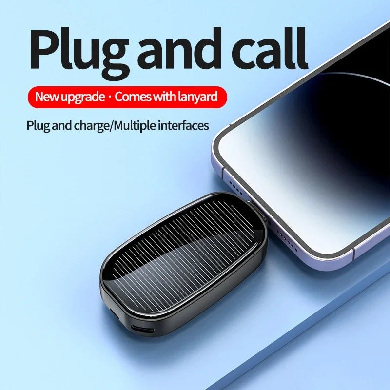 Solar Mini Power Bank Key Ring Portable Charger for Outdoor Camping External Battery Emergent Phone Power Bank 1200Mah - NexoraFx