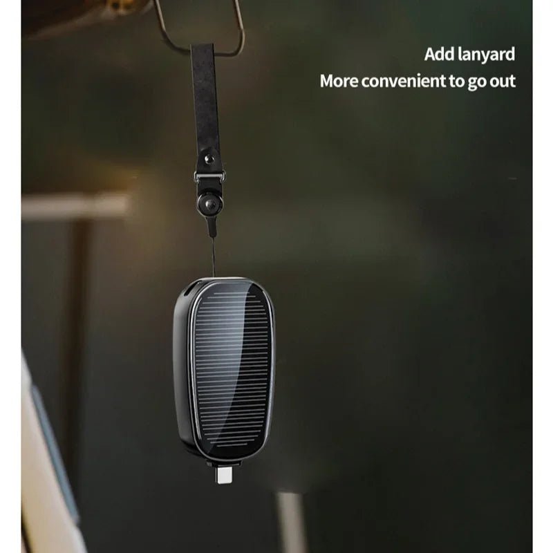 Solar Mini Power Bank Key Ring Portable Charger for Outdoor Camping External Battery Emergent Phone Power Bank 1200Mah - NexoraFx