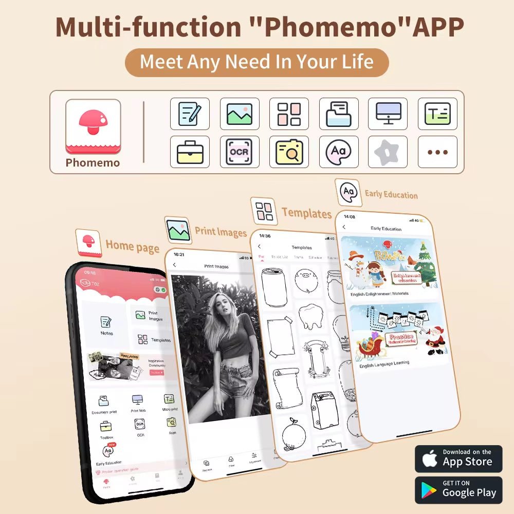 T02 Mini Printer Portable Printer Thermal Printing Sticker Wireless Inkless Pocket Printer Self - Adhesive Label Printer - NexoraFx