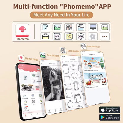 T02 Mini Printer Portable Printer Thermal Printing Sticker Wireless Inkless Pocket Printer Self - Adhesive Label Printer - NexoraFx