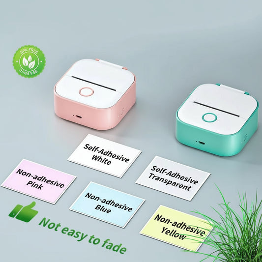 T02 Mini Printer Portable Printer Thermal Printing Sticker Wireless Inkless Pocket Printer Self - Adhesive Label Printer - NexoraFx